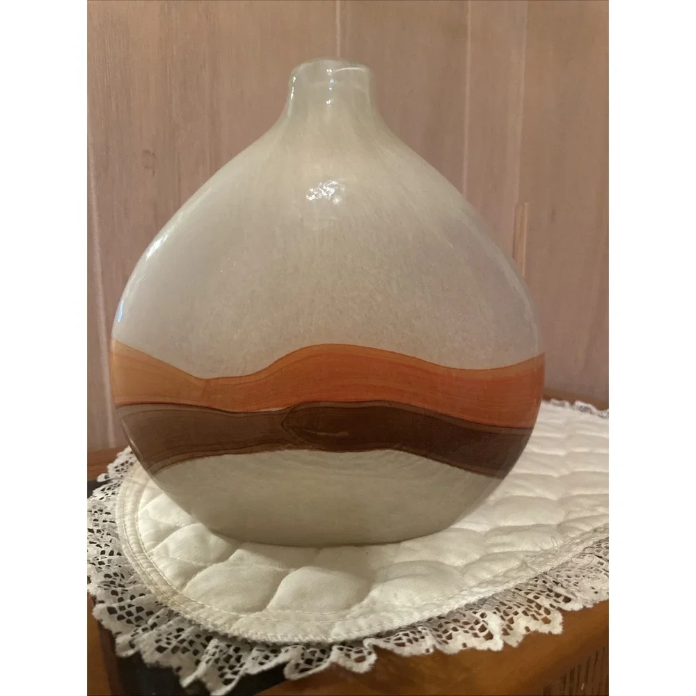 Pier 1 Imports hand-blown glass vase‎ with a retro 70s Look - Picture 2 of 6